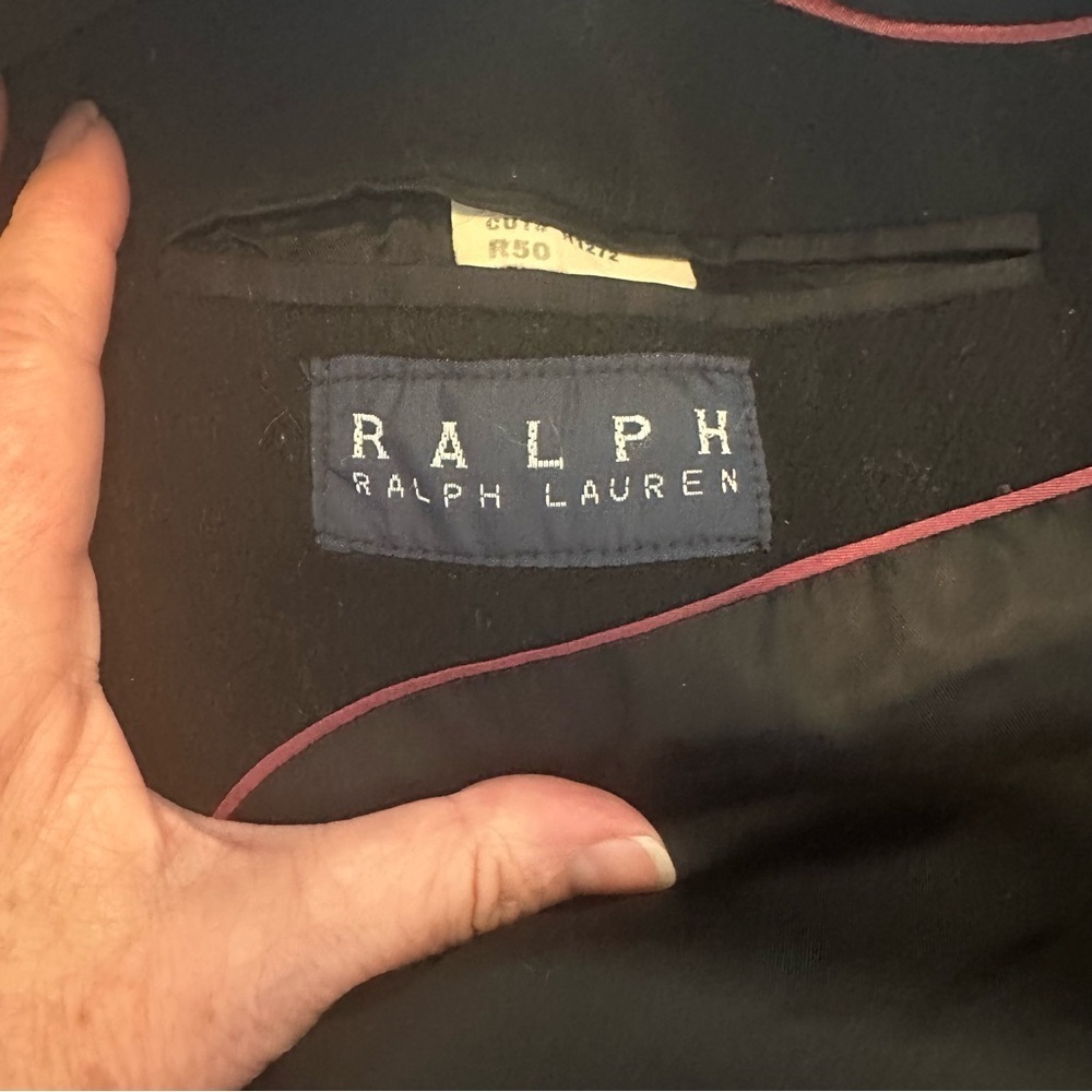 Ralph Lauren Coat Winter Overcoat Black Dressy Blue Label Fully Lined Size 50R